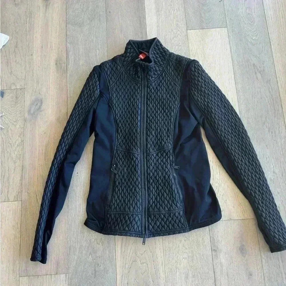 Zella Womens Jacket  Black Quilted Running Performance Fitted Full Zip Medium - Picture 1 of 6